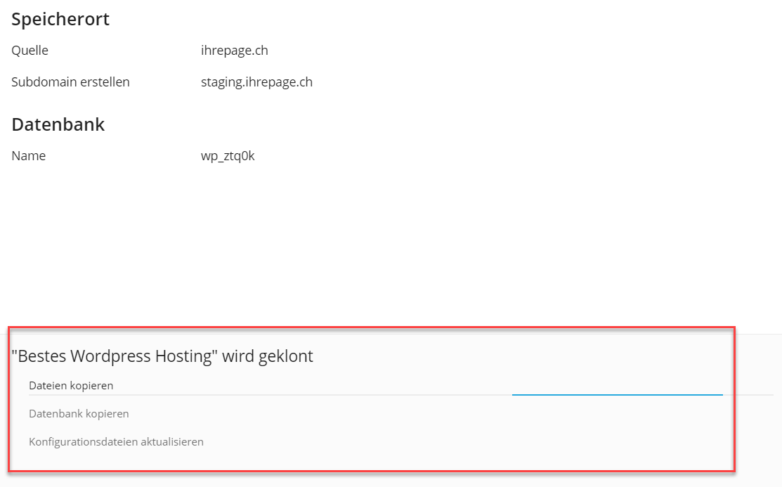 klonen einer Wordpress Installation